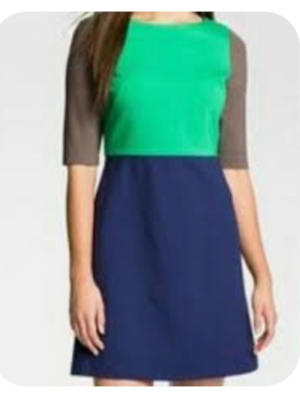5757)Suzy Chin for Maggy Boutique Colorblock Exposed Zipper Shift Dress Size 14